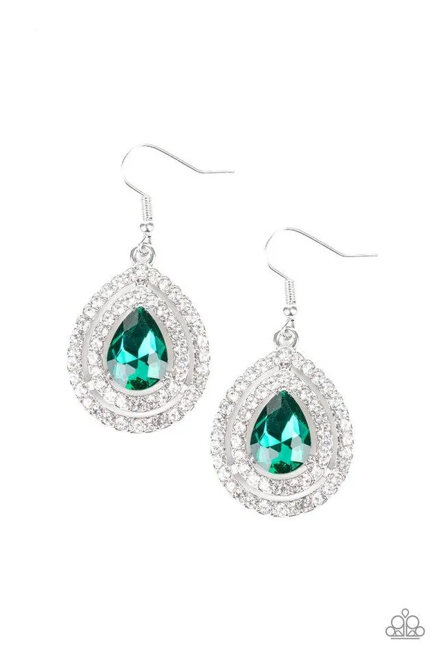 Paparazzi Jewelry Earrings Paparazzi Earring Millionaire Debonair Green