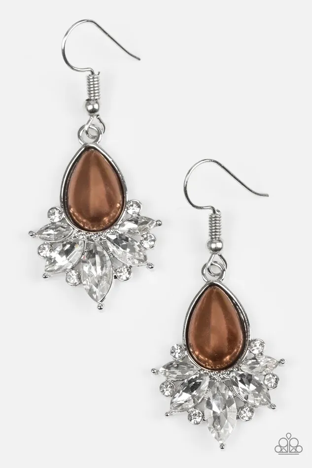 Paparazzi Jewelry Earrings Paparazzi Earring Regal Reputation Brown