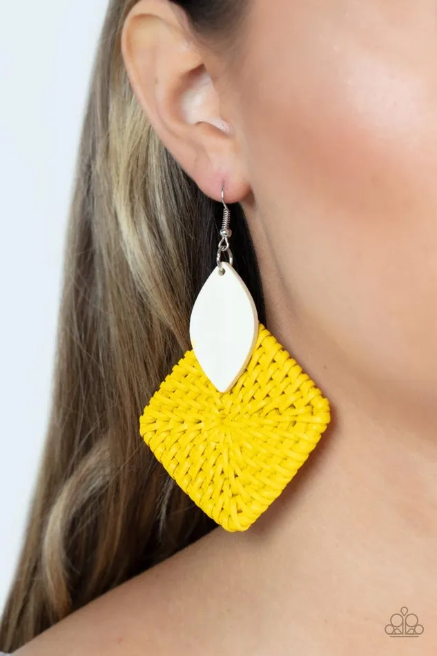 Paparazzi Jewelry Earrings Paparazzi Earring Sabbatical WEAVE Yellow