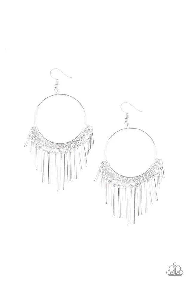 Paparazzi Jewelry Earrings Paparazzi Earring SOL Food Silver