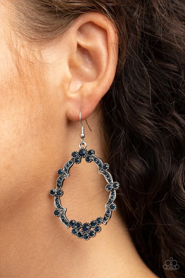 Paparazzi Jewelry Earrings Paparazzi Earring Sparkly Status Blue