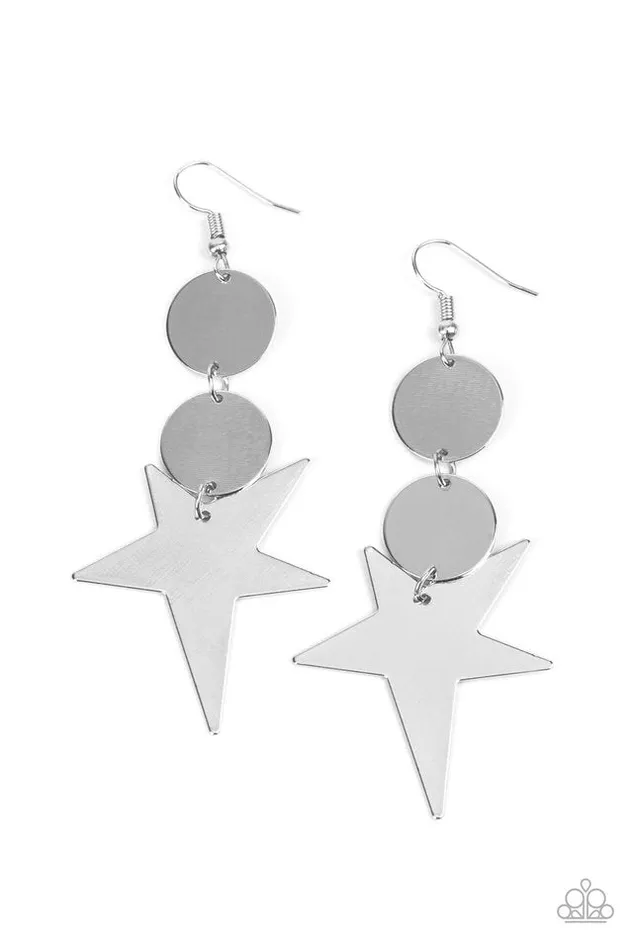 Paparazzi Jewelry Earrings Paparazzi Earring Star Bizarre Silver