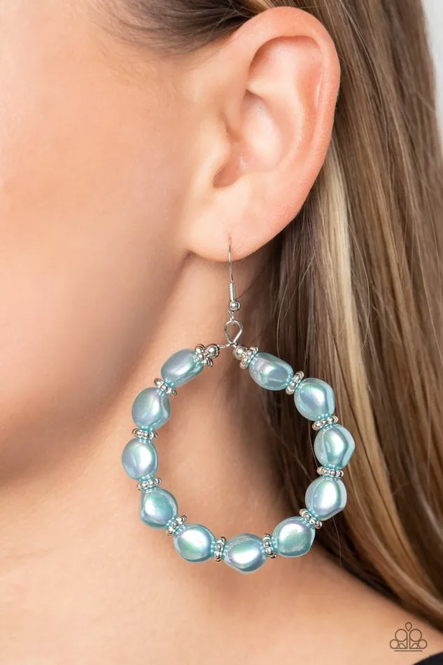 Paparazzi Jewelry Earrings Paparazzi Earring The PEARL Next Door Blue