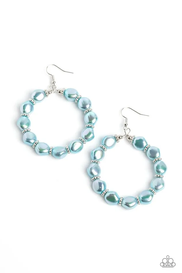 Paparazzi Jewelry Earrings Paparazzi Earring The PEARL Next Door Blue