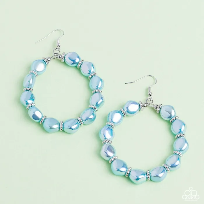 Paparazzi Jewelry Earrings Paparazzi Earring The PEARL Next Door Blue