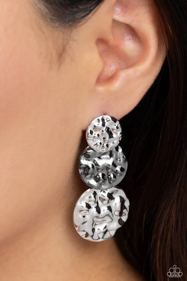 Paparazzi Jewelry Earrings Paparazzi Earring Triple Threat Texture Multi