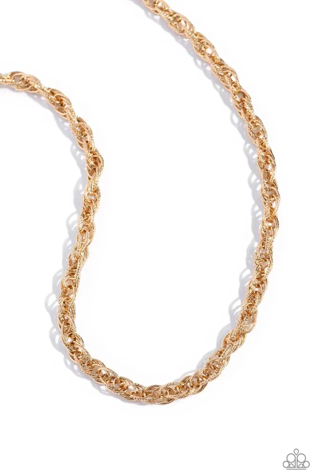 Paparazzi Jewelry Necklaces Paparazzi Necklace Braided Ballad Gold Paparazzi Jewelry Necklaces Paparazzi Necklace Braided Ballad Gold