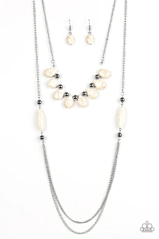 Paparazzi Jewelry Necklaces Paparazzi Necklace Call Me Mother Nature White