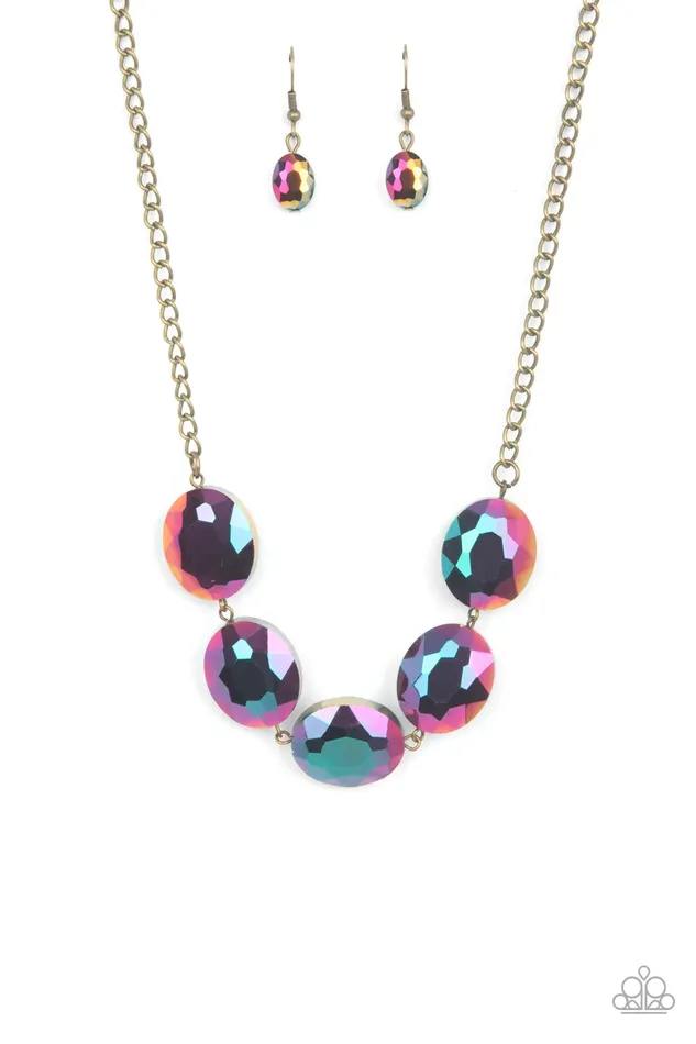 Paparazzi Jewelry Necklaces Paparazzi Necklace Cosmic Closeup Brass