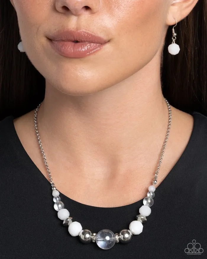 Paparazzi Jewelry Necklaces Paparazzi Necklace Disco Date White
