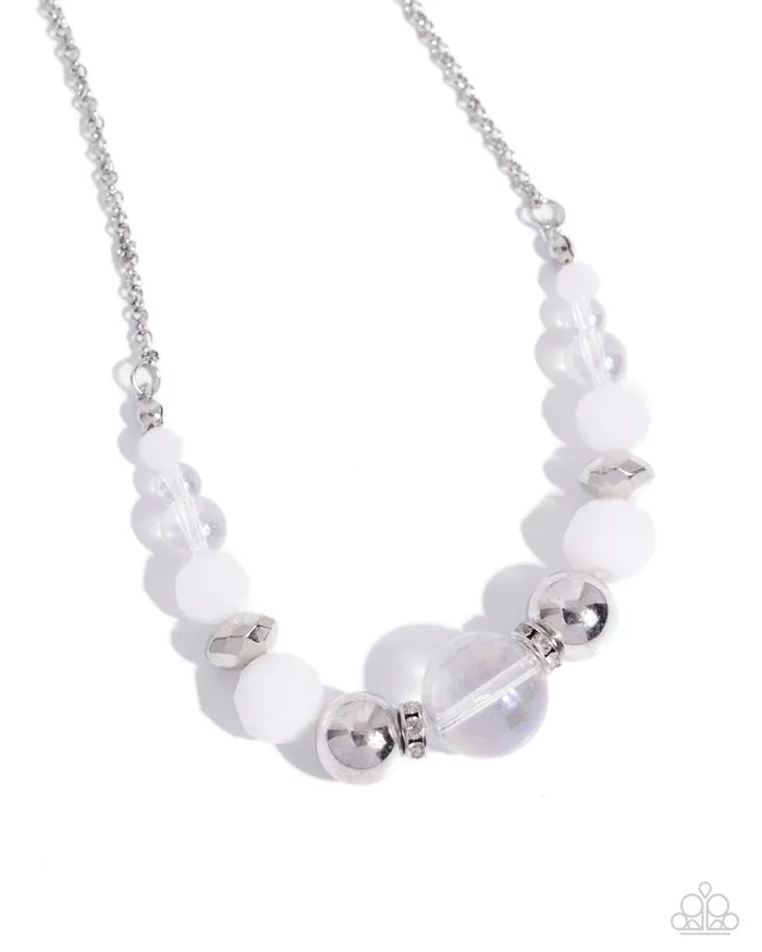 Paparazzi Jewelry Necklaces Paparazzi Necklace Disco Date White Paparazzi Jewelry Necklaces Paparazzi Necklace Disco Date White