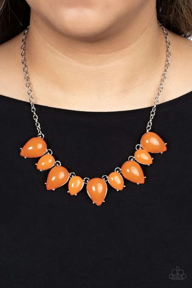 Paparazzi Jewelry Necklaces Paparazzi Necklace Pampered Poolside Orange