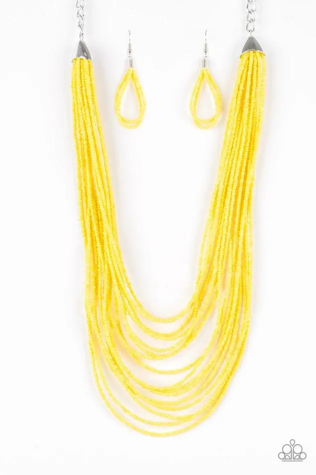 Paparazzi Jewelry Necklaces Paparazzi Necklace Peacefully Pacific Yellow