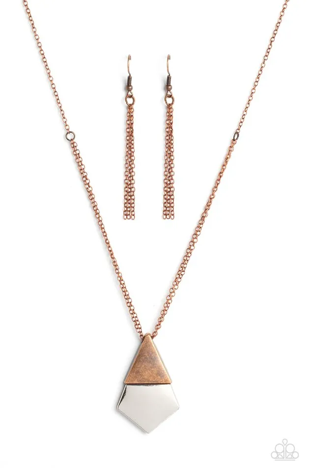 Paparazzi Jewelry Necklaces Paparazzi Necklace Posh Pyramid Copper Paparazzi Jewelry Necklaces Paparazzi Necklace Posh Pyramid Copper