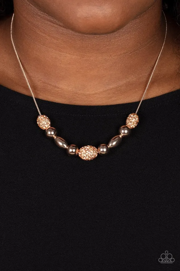 Paparazzi Jewelry Necklaces Paparazzi Necklace Space Glam Rose Gold