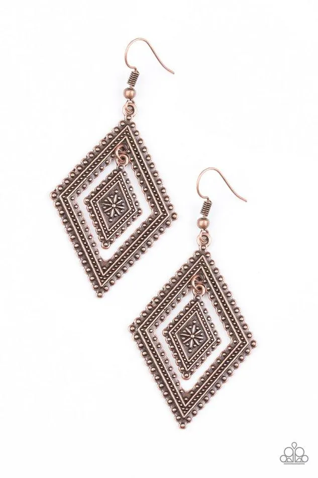 Paparazzi Jewelry Paparazzi Earring Dusky Dunes Copper Earrings