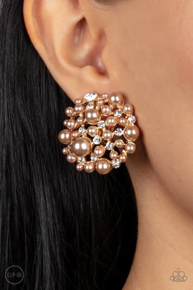 Paparazzi Jewelry Paparazzi Earring Head To Toe Twinkle Brown Earrings
