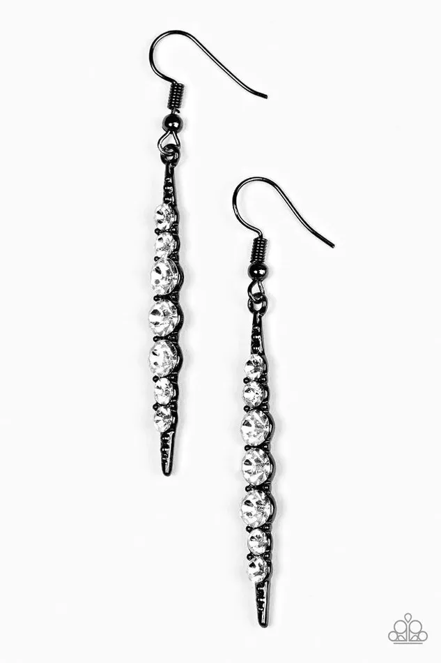 Paparazzi Jewelry Paparazzi Earring Sharp Dressed GLAM Black Earrings