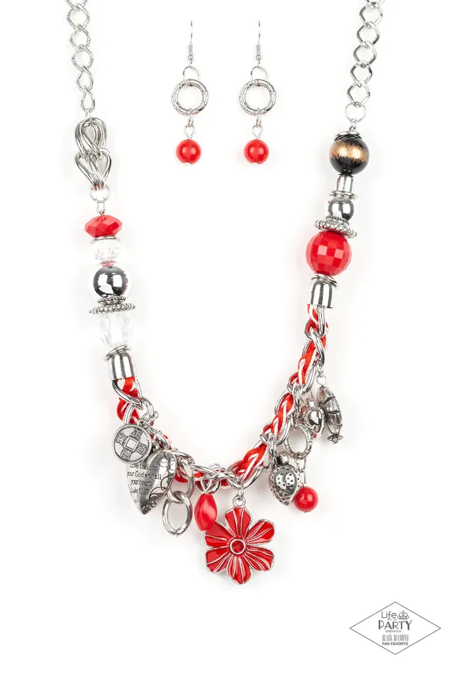 Paparazzi Jewelry Paparazzi Necklace Charmed I Am Sure Red Necklaces