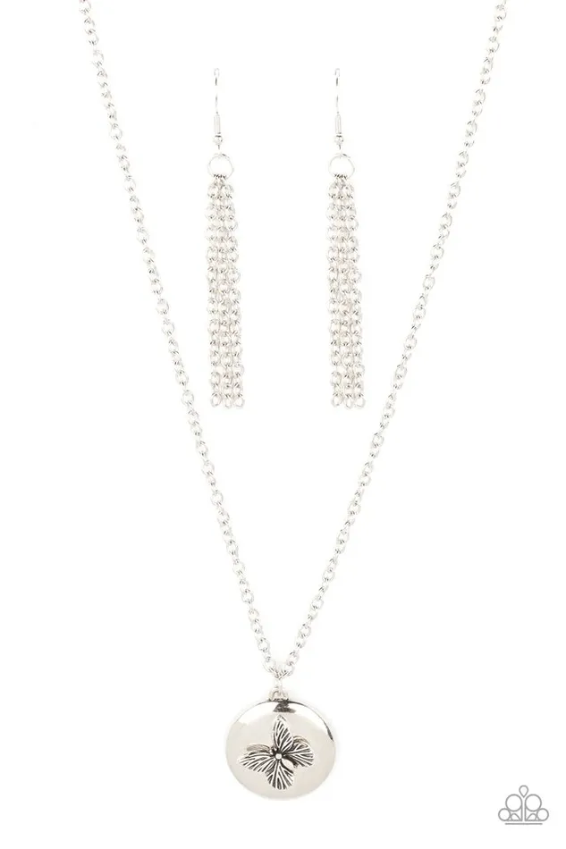 Paparazzi Jewelry Paparazzi Necklace Monarch Meadow Silver Necklaces Paparazzi Jewelry Paparazzi Necklace Monarch Meadow Silver Necklaces