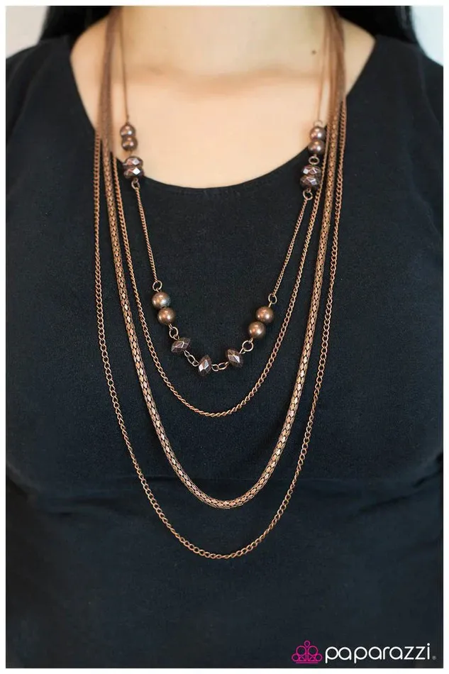Paparazzi Jewelry Paparazzi Necklace Parallel Universe Copper Necklaces