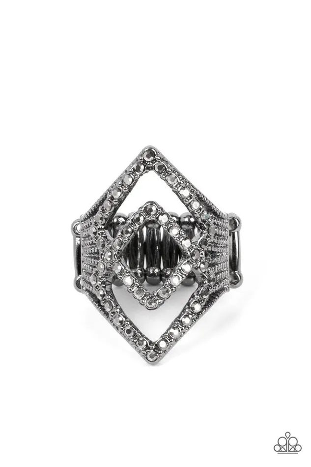 Paparazzi Jewelry Paparazzi Ring Diamond Duet Black Rings Paparazzi Jewelry Paparazzi Ring Diamond Duet Black Rings