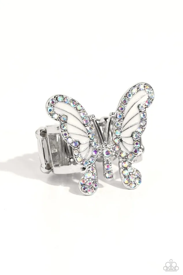 Paparazzi Jewelry Rings Paparazzi Ring All Good WINGS White Paparazzi Jewelry Rings Paparazzi Ring All Good WINGS White
