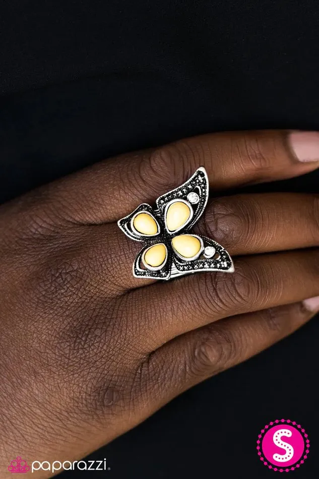 Paparazzi Jewelry Rings Paparazzi Ring Fly As A Butterfly Yellow