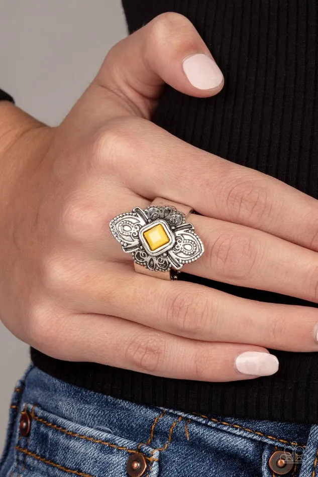 Paparazzi Jewelry Rings Paparazzi Ring Impressive TREK Record Yellow