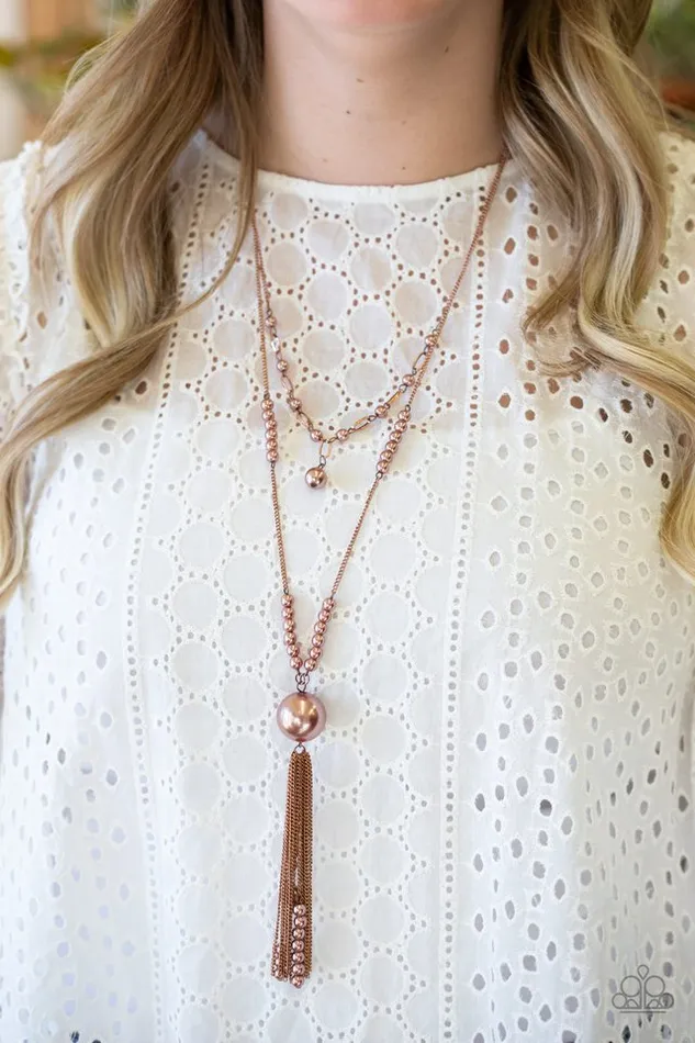Paparazzi Necklace Abstract Elegance Copper Paparazzi Jewelry Necklaces
