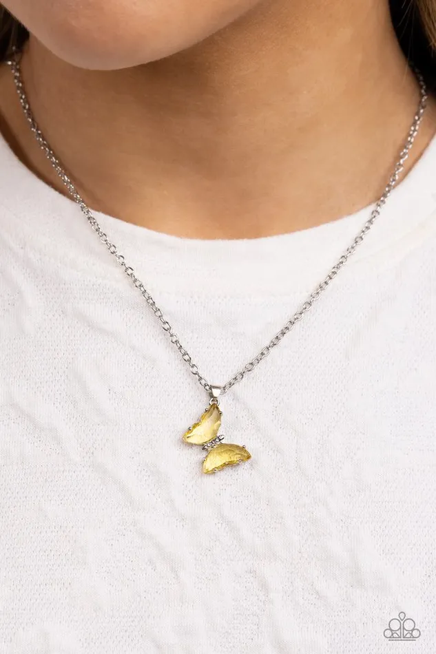 Paparazzi Necklace Butterfly Lullaby Yellow Paparazzi Jewelry Necklaces