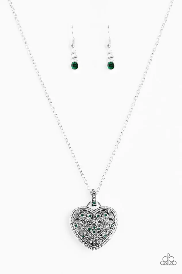 Paparazzi Necklace Charmingly Casanova Green Paparazzi Jewelry Necklaces