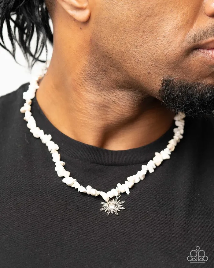 Paparazzi Necklace Dancing In The Sunlight White Paparazzi Jewelry Necklaces