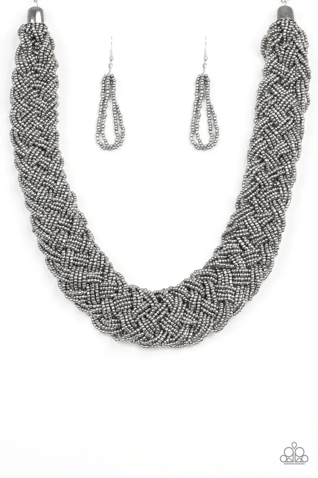 Paparazzi Necklace Mesmerizingly Mesopotamia Black Paparazzi Jewelry Necklaces