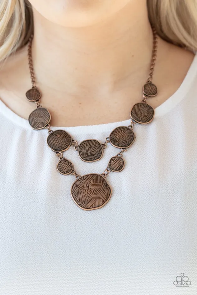 Paparazzi Necklace Metallic Patchwork Copper Paparazzi Jewelry Necklaces