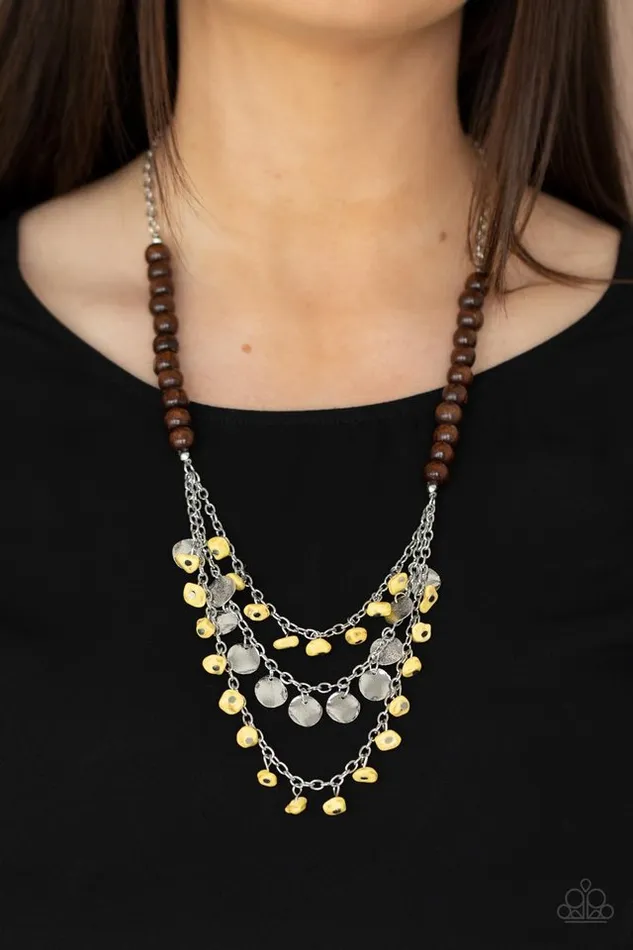 Paparazzi Necklace Plains Paradise Yellow Paparazzi Jewelry Necklaces