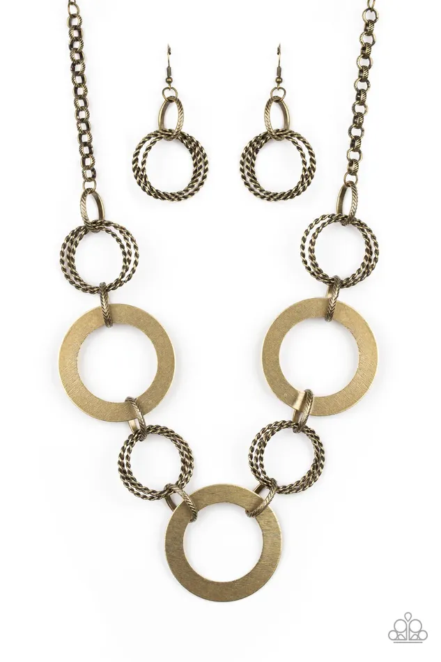Paparazzi Necklace Ringed in Radiance Brass Paparazzi Jewelry Necklaces