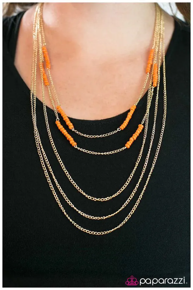 Paparazzi Necklace Summer Goddess Orange Paparazzi Jewelry Necklaces