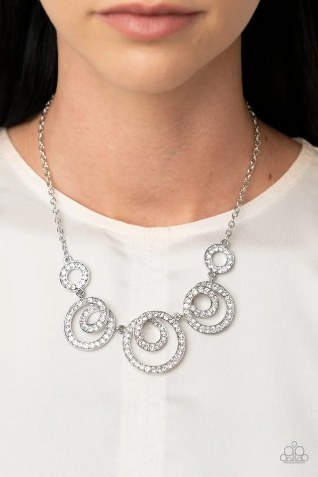 Paparazzi Necklace Total HeadTurner White Paparazzi Jewelry Necklaces