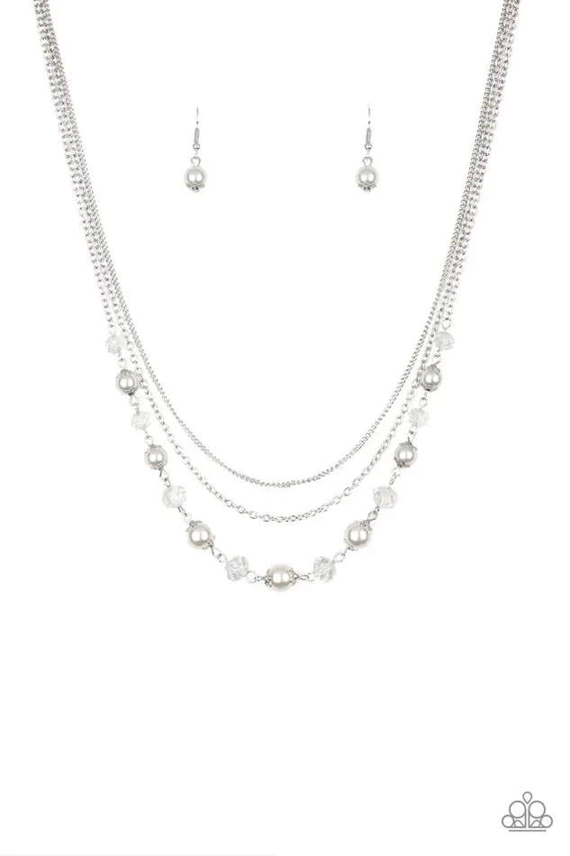 Paparazzi Necklace Tour de Demure White Paparazzi Jewelry Necklaces