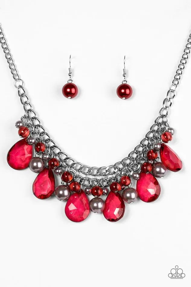 Paparazzi Necklace Twinkly Typhoon Red Paparazzi Jewelry Necklaces