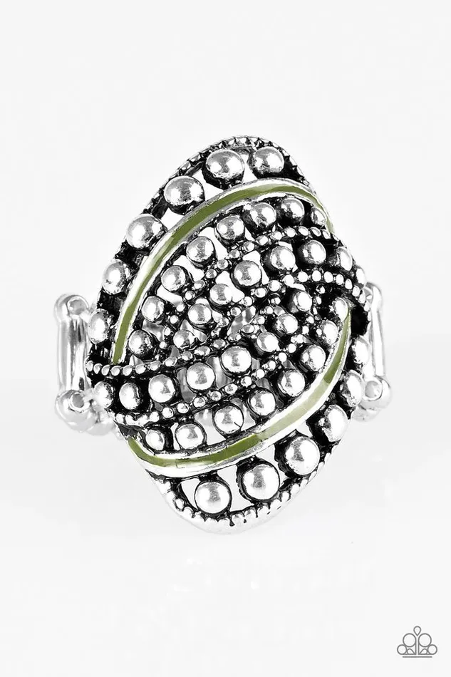 Paparazzi Ring Battle Ready Green Paparazzi Jewelry Rings