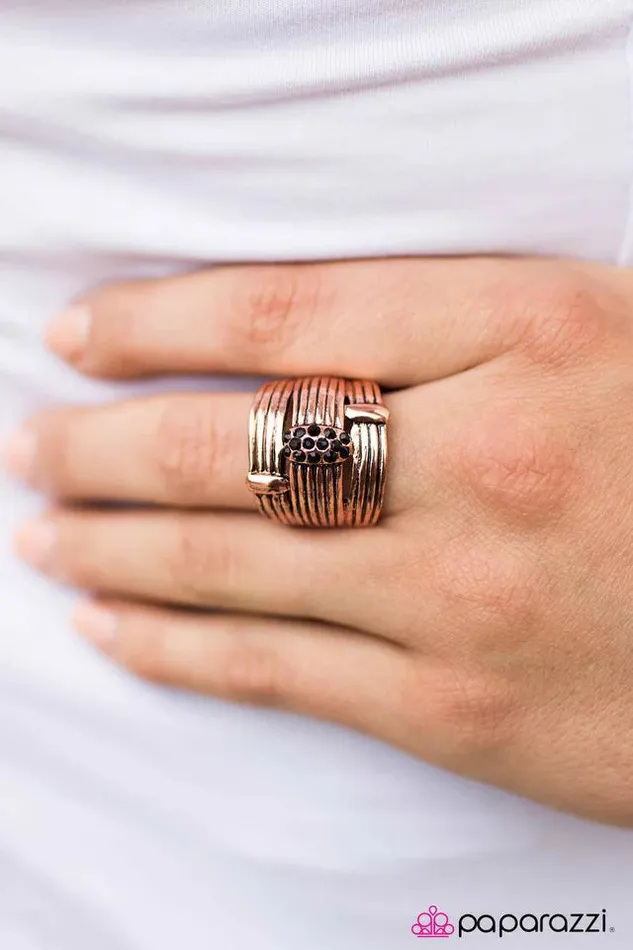 Paparazzi Ring Bold Ruler Copper Paparazzi Jewelry Rings