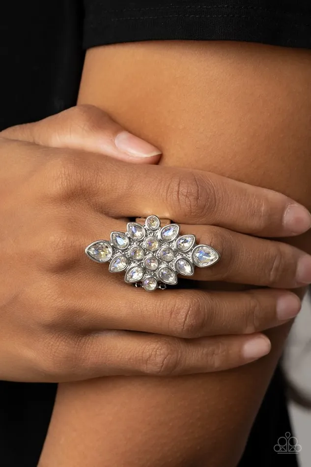 Paparazzi Ring Combustible Iridescence White Paparazzi Jewelry Rings