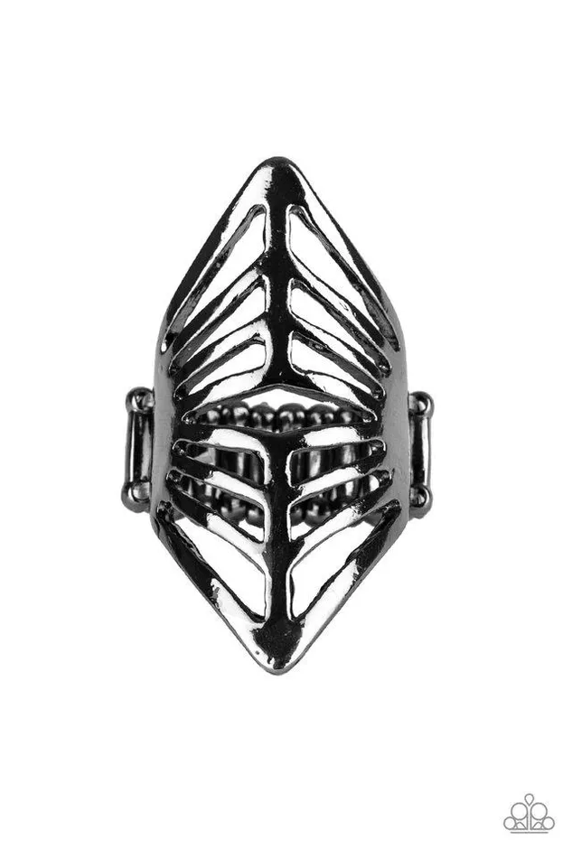Paparazzi Ring Deco Defender Black Paparazzi Jewelry Rings