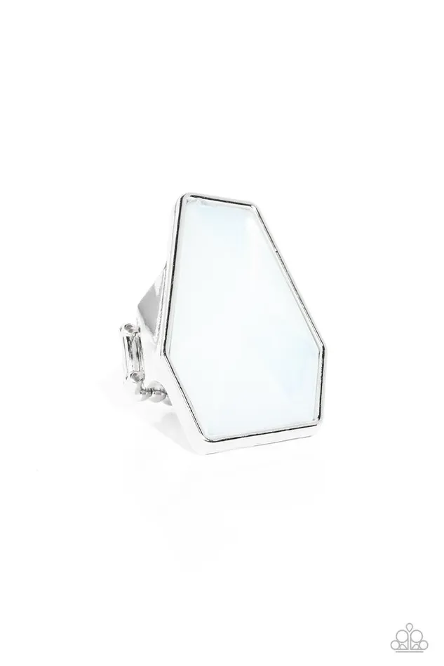 Paparazzi Ring Geotic Glaze White Paparazzi Jewelry Rings