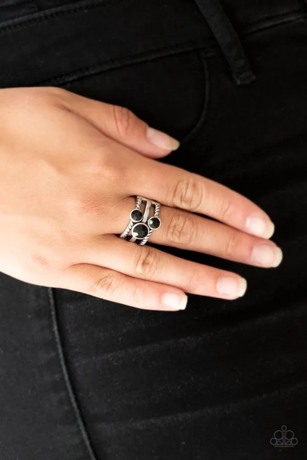 Paparazzi Ring Head In The Stars Black Paparazzi Jewelry Rings