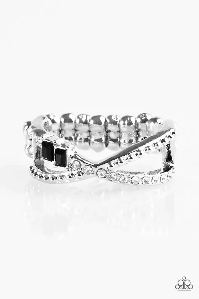 Paparazzi Ring In The Glitter Zone Black Paparazzi Jewelry Rings