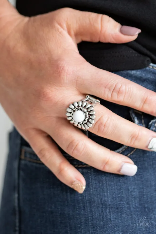 Paparazzi Ring Poppy Pep White Paparazzi Jewelry Rings