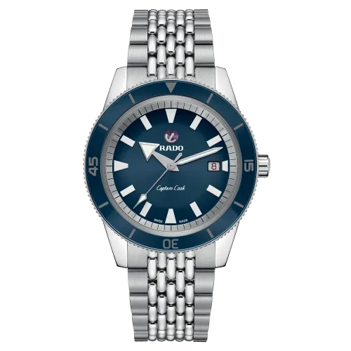 Rado Watches Rado Captain Cook Watch Stainless Steel Blue Dial 42mm Automatic Rado Watches Rado Captain Cook Watch Stainless Steel Blue Dial 42mm Automatic